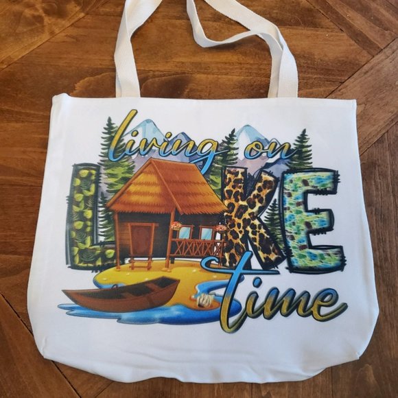 Artisan Handbags - Living on LAKE time Tote Bag